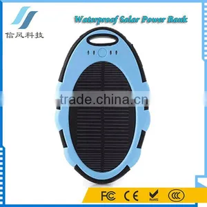 Magic Mirror Shaped Waterproof 5000mAh Solar Power Bank Black And Blue thumbnail-3