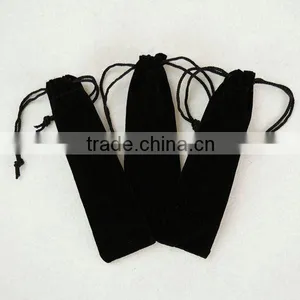 Black Luxurious Velvet Jewelry Pouch With Logo and Drawstring thumbnail-1