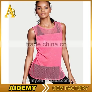 Wholesale Fitness Activewear Women's Mesh Tank Top Sexy t Shirt thumbnail-1