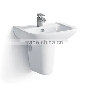 Ceramic Semi Recessed Bathroom Wash Basin thumbnail-1