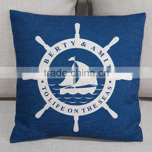 Custom Printed Photo Cushion Cover Decorative Nautical Pillow Case thumbnail-3