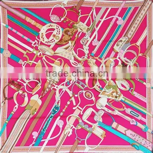 Square Scarf 100%Silk With 5Colors Multiple Printing thumbnail-1