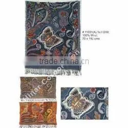 Wool Embroidery Shawls# 11031 Boil D/w thumbnail-1