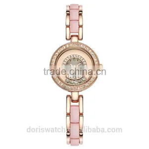 High Quality Alloy and Acrylic Band Shiny Diamond Fashion Bracelet Ladies Watch thumbnail-3