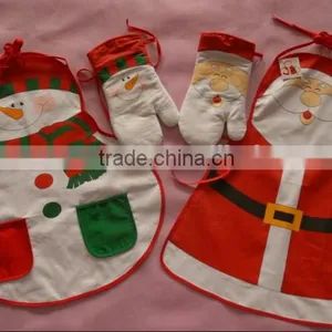 Christmas Santa Design Printed Cute Child Cotton Apron thumbnail-1