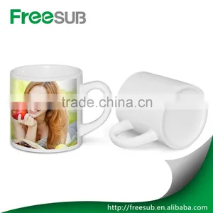High Quality Small Size Sublimation Coated 6 oz Bone China White Mug for Wholesale thumbnail-1