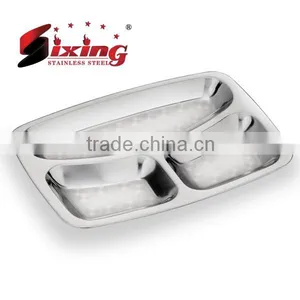 3 Lattices Stainless Steel Sectional Dinner Plate thumbnail-1