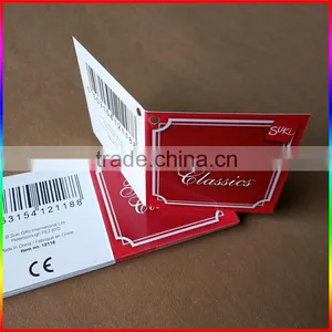 High End Custom Black Card Paper Hang Tag/center Folded Swing Tag thumbnail-1