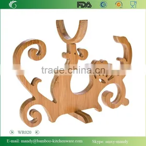 WR020 Folding Bamboo Wine Rack, Wine Countertop Holder thumbnail-1