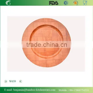 W639/Round Wooden Plate for Snacks,Wooden Woven Dish, Wood Fruit Plate thumbnail-1