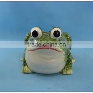 Ceramic Frog Garden Pot, Pottery Garden Flower Pot thumbnail-1