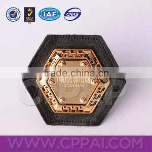 Hexagon Design Black Label for Society Leather Jacket thumbnail-1