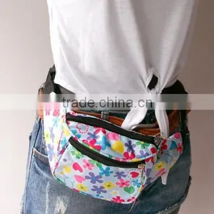 RETRO STYLE MULTI BLUETONE WEATHERPROOF FLOWER FLORAL HEART FESTIVAL BUM BAG thumbnail-4