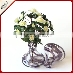 Creative European Style Small Clear Glass Vase / Murano Hand Blown Art Glass Vase For Wedding Centerpieces thumbnail-1