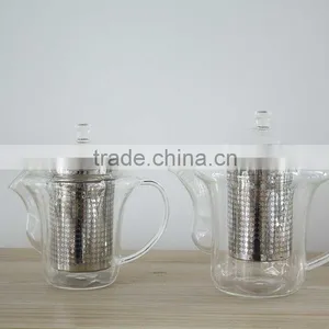Wholesale Glass Teapot With Stainless Steel Infuser High Borosilicate Glassware N6365 300ml thumbnail-2