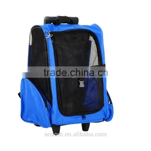 PawHut Travel Backpack w/ Trolley, Steel Wire Frame-Blue thumbnail-1