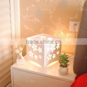 White Color Creative DIY Carved Table Lamp With Wood-Plastic Composites Material (FH-BL04501) thumbnail-1