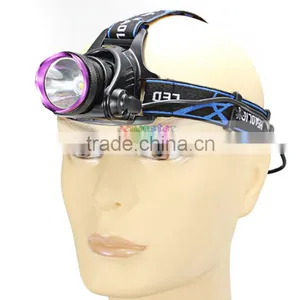 1-bulb 3 Modes Waterproof LED Headlamp LED Headlight Purple & Black thumbnail-5
