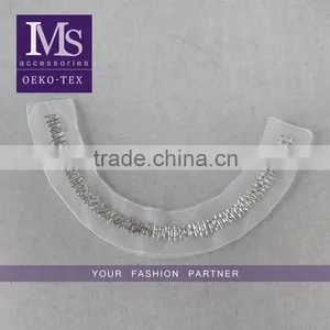 2016 Fahion Handmade Crystal Tube Bead Collars, White Organza Beaded Collar for Garment thumbnail-1