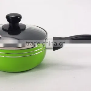 6Pcs Green Non-Stick Coating Die Casting Aluminum Cookware Set With Glass Lid thumbnail-4