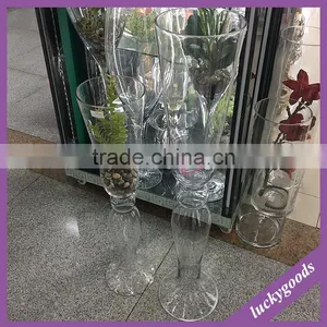 LHP020 New Arrival Transparent Tall Clear Glass Vases Table Centerpiece Vase thumbnail-1