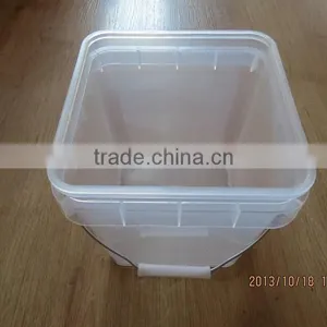 Factory Direct Supply Plastic Square Bucket 5 L Clear Plastic Square Pail Food Grade Transparent Square Bucket With Lid thumbnail-1