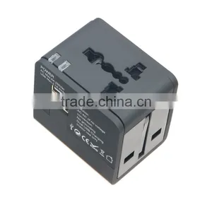 Factory High Quality Universal Travel Adapter With Double USB Charger World Travel Adapter USB Travel Adapter of 1000MA thumbnail-1