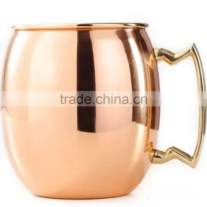 MANUFACTURER OF COPPER MUGS With Brass Handle Lacquered thumbnail-1