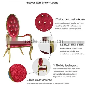 King Throne Hight Back Stainless Steel Banquet Chairs With Fabric thumbnail-6