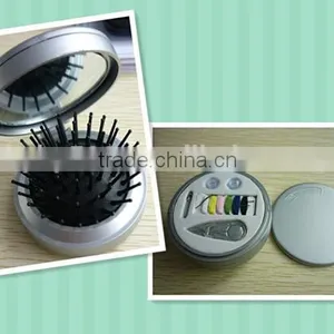 15060313 Mini Traveling Set Plastic Foldable Mirror Comb Keychain thumbnail-2