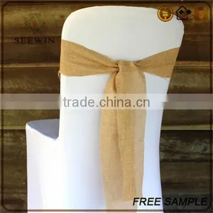 High Quality Raw Material Chifffon Ruffled Burlap Chair Sash thumbnail-1