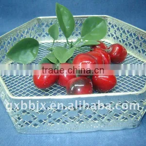 Silver Hexagonal Wire Storage Fruit Basket Cute Home Decor thumbnail-1
