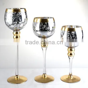 3-tier Long-stemmed Cheap Glass Candle Holder thumbnail-2