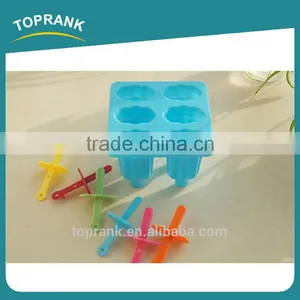 Toprank Colorful Candy Color DIY 6 Pieces Ice Cream Popsicle Mold/Ice Cream Pop Maker Plastic Ice Lolly Mould thumbnail-2