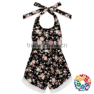 New Born Girls Boho Vintage Playsuit Rompers Many Style Flowers Ruffle Lace Organic Onesie thumbnail-1