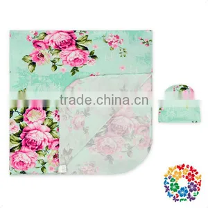Newborn Baby Girl Floral Printed Nursery Blanket thumbnail-1