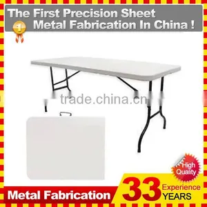 Foldable White Plastic Banquet/Garden Table thumbnail-1