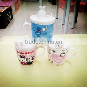 Magnesia Porcelain Ceramic Porcelain Cup/Mug With Cartoon Lid thumbnail-1