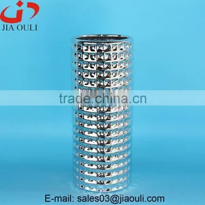 Quality Silver Plating Ceramic Home Decor Vases , Silver Vase thumbnail-2