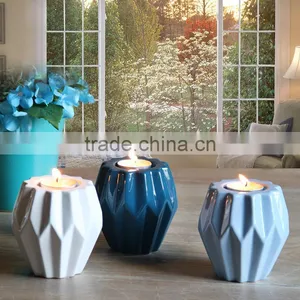 Creative Individule Diamond Design Glossy Candle Holder in Different Color thumbnail-1