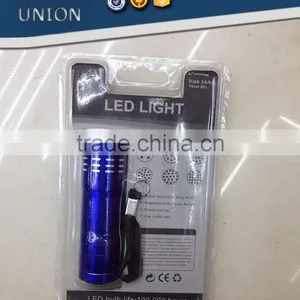 Aluminum LED Flash Light, Metal Flashlight, Micro Led Flashing Light, Led Light for Nine Bulbs With Battery thumbnail-4