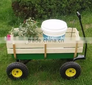 Kid's Wooden Wagon Garden Tool Cart TC1801 thumbnail-1