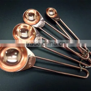 Stainless Steel Measuring Spoon Set of 4pcs - Golden thumbnail-1