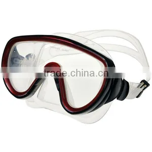 Big Frame Diving Equipment Silicone Diving Mask With Tempered Lens thumbnail-2