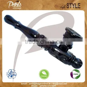 Hi-polish Smooth Surface Ebony Wooden Smoking Pipes thumbnail-1