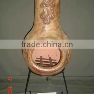 Clay Chimney With Metal Stand, Fire Shelf and Lid thumbnail-1