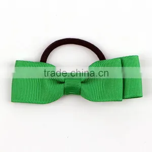 Wholesale Baby Girls Pink Grosgrain Ribbon Elastic Hair Band With Rubber thumbnail-5