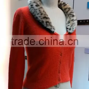 2014 Ladies Knitted Sweater,cardigan With Mohair thumbnail-4