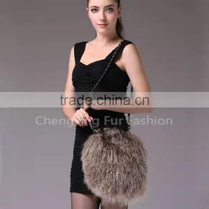 CX-H-09 Genuine Mongolian Lamb Fur Fashion Handbags Bags Handbags Fashion thumbnail-1