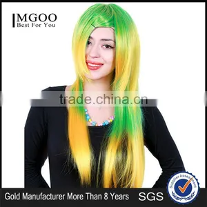 Women Cosplay Colorful Long Hair Wigs Lace Front Wig For Party Funny Female Wigs For Halloween thumbnail-1